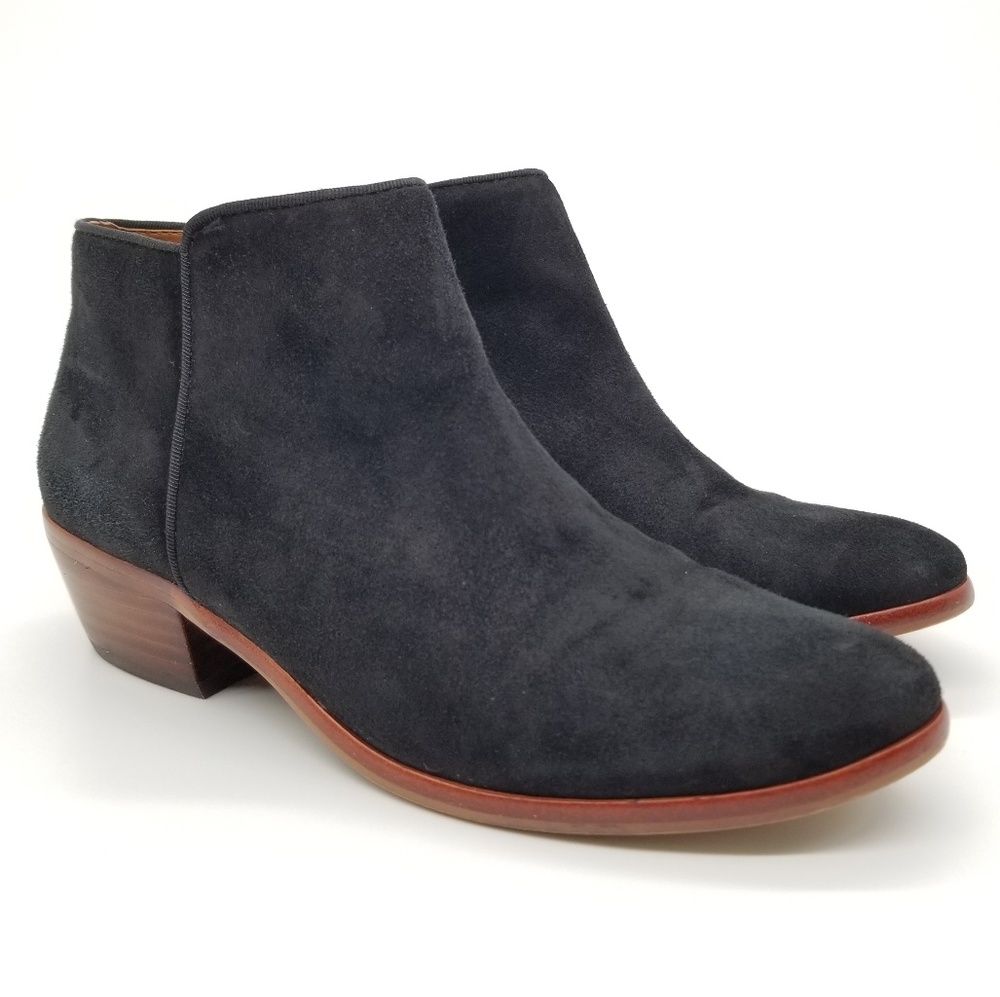 Sam Edelman Suede Petty Ankle Booties Black Sz 6